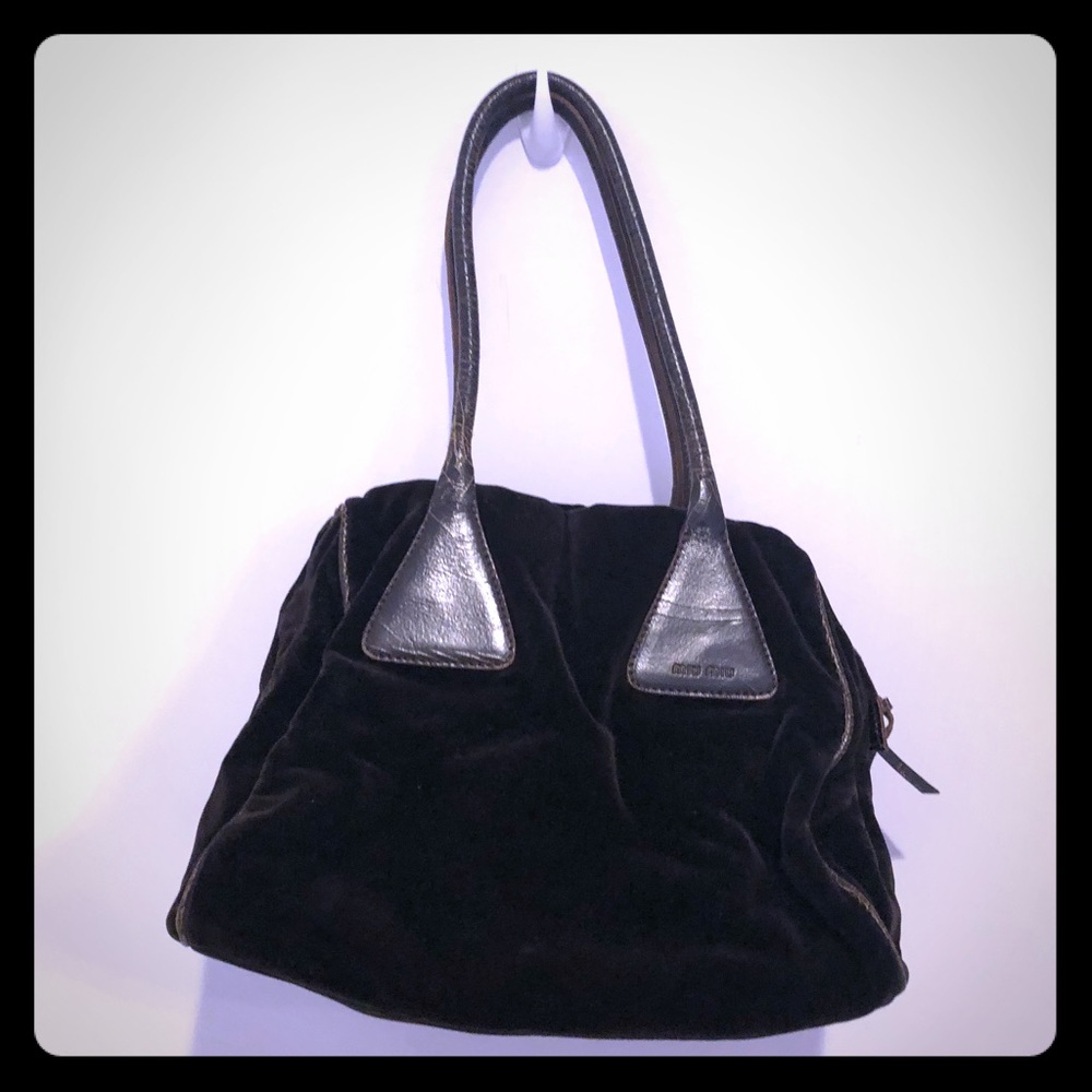 Velvet Miu Miu handbag with leather straps